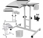 Stalas ne&scaron;iojamam kompiuteriui White Deluxe, 65&ndash;95 cm, baltas