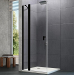 Huppe Design Pure du&scaron;o durys ni&scaron;ai, 100&times;200 cm, Black Edition, skaidrus stiklas