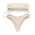 Push Up Auk&scaron;tu Liemeniu Dviejų Dalių Bikini Maudymosi Kostiumėlis Gorglitter Smėlio Spalvos Xs, XS