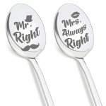 Graviruoti kavos &scaron;auk&scaron;teliai jaunavedžiams &bdquo;Mr Right&ldquo; ir &bdquo;Mrs Always Right&ldquo; 2 vnt