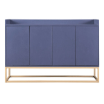 Moderni spintelė 120&times;30&times;80 cm su 4 durelėmis, &bdquo;push-to-open&ldquo;, metaliniu rėmu, mėlyna spalva