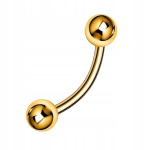 Auksinis titano auskaras "bananas" 1.2/8/3 mm