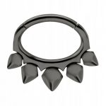 Juodas Clicker Auskaras - 1.2/6 mm