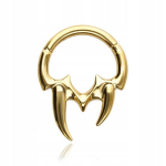 Titano Clicker Auskaras Septum Daith 1.2/8 mm Aukso Spalvos