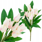 9 Rožiniai Dirbtiniai Tulipano Žiedai - Eleganti&scaron;kas Puok&scaron;tės Dekoras
