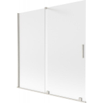Vonios sienelė Mexen Velar, 160 x 150 cm, Brushed nickel/matinis stiklas