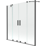 Vonios sienelė Mexen Velar Duo, 150 x 150 cm, Gun metal/Transparent