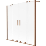 Vonios sienelė Mexen Velar Duo, 160 x 150 cm, Brushed copper/matinis stiklas