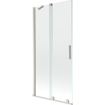 Vonios sienelė Mexen Velar, 95 x 150 cm, Brushed nickel/Transparent