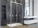 Stačiakampė du&scaron;o kabina Besco Duo Slide Chrome, 130 x 80 x 195 cm