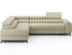 Kanedo moderni kampinė sofa-lova su daiktų laikymo vieta &ndash; smėlio spalvos