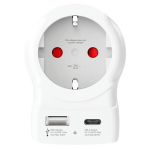 Kelionių adapteris Europa į JK + USB A+CPD 20W
