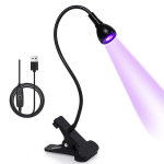 UV LED lempa klijams polimerizuoti, 3W, USB, su spaustuku, juoda