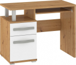 Ra&scaron;omasis stalas Meblocross ANG-02 Ąžuolas Artisan/Baltas, su stalčiumi, durelių spintelė
