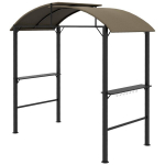 BBQ paviljonas 1,1x2,3 m, poliesterio stogas, lentynos, tvirtas, khaki