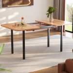 I&scaron;traukiamas valgomasis stalas, 120-160 cm, medžio spalva, modernus minimalistinis, tinka 4-6 asmenims