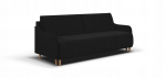 Sofa-lova GERIAUSIA 3 vietų juoda modernaus dizaino su patalynės dėže