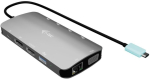 I-TEC USB-C Metal Nano 3x Ekrano Dokų Stotis 1x DP 1x HDMI 1x VG