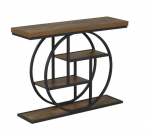 Costway konsolinis staliukas, metalinis rėmas, 105x30x78,5 cm,rudos ir juodos spalvos.