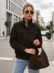 Moteri&scaron;ka &scaron;okoladinės spalvos zom&scaron;inė bomber striukė Silin, L