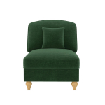 Čenilės sofa be porankių, žalia, su 1 pagalve