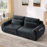 2 vietų sofa, dirbtinis kailis, USB lizdas, ki&scaron;enė, pilka, 1 vnt