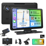 9 colio universalus automobilio GPS navigacija Junsun palaiko belaidį carplay ir android auto, gps navigaciją, usb, aux, wi-fi, fm, vartotojo vadovą + priekinį ir galinį įra&scaron;ymą priekyje 4k + gale 1080p + 64gb kortelę + siurbtukinį laikiklį + prietai ...