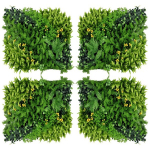 Dirbtinės žolės sienelė 12 vnt. 50x50 cm polietileno poliratano lapai