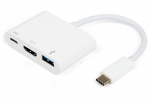 Adapteris Vivanco 34293 USB-C į HDMI 3-i&scaron;-1, 60W PD, USB-A prievadas
