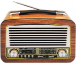 Ne&scaron;iojamas retro radijo imtuvas su Bluetooth, AM/FM/SW, saulės maitinimu