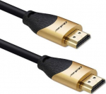 &bdquo;Qoltec&ldquo; HDMI kabelis v2.1, itin didelės spartos, 8K | 60 Hz | 30 AWG | auksinis | 1 m