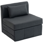Sofa-lova 80x203x74 cm Tamsiai pilka lininė medžiaga