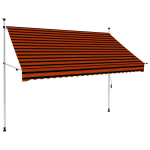 Rankiniu būdu i&scaron;traukiama markizė vidaXL, oranžinė ir ruda, 250cm