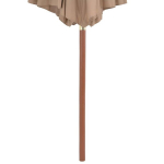 Lauko skėtis su mediniu stulpu vidaXL, 300 cm, kreminės spalvos