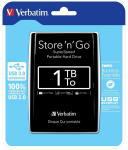 "verbatim" i&scaron;orinis kietasis diskas, "store n go", 2,5", usb 3.0 (3.2 gen 1), 1 tb, 53023, juodas