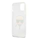 Karl Lagerfeld TPU Full Glitter Karl Head Case, skirtas iPhone 13 mini, sidabrinis
