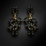 Auskarai moterims DiamondSky Amber II (Jet) su Preciosa kristalais