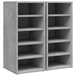 vidaXL Spintelės batams, betono pilkos, 31,5x35x70 cm, 2 vnt.