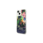 Guess iPhone 14 Plus 6,7 GUHCP14MLFLSB blue Flower Liquid Glitter
