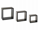 Sieninės lentynos Cube Black 3 vnt.