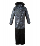 Huppa Berniukų žieminis kombinezonas BRUCE 2, dark green pattern/ black