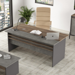 Ra&scaron;omasis stalas Asir, 180x75x89,5cm, rudas/pilkas