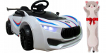 Vienvietis elektromobilis kabrioletas Bmw R-sport,baltas ir pliu&scaron;inė pagalvė Katė, 50 cm