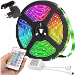 RGB Led juosta 5 m, su pultu, atspari vandeniui