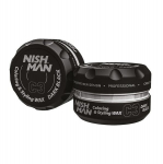 Plaukų formavimo va&scaron;kas Nishman Coloring & Styling Wax Dark Black vyrams, 100 ml, 100 ml