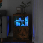 &Scaron;oninė spintelė su led lemputėmis, dūminio ąžuolo, 41x37x67cm