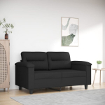 Dvivietė sofa, juodos spalvos, 120cm, mikropluo&scaron;to audinys