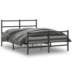Lovos rėmas su galvūgaliu/kojūgaliu, juodas, 135x190cm, metalas