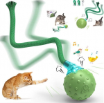 Interaktyvus i&scaron;manusis žaislas katėms kamuolys Haplix Smart Cat Ball Green, žalias