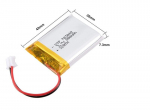Ličio baterija 3,7 V 800 mAh Modelis 703040